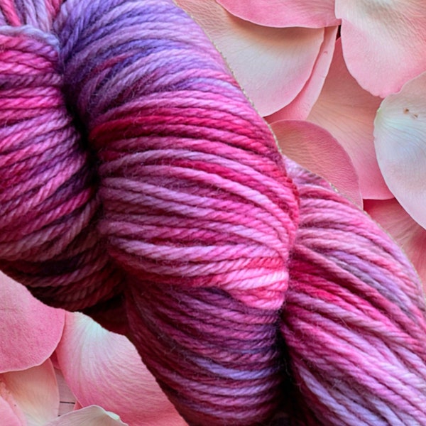 hand dyed yarn | Be My Valentine | worsted weight |  Merino Wool