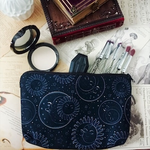 Cosmetic bag | Toiletry bag &#39;&#39;Sun & Moon&#39;&#39; | Witchy | Wicca | Boho | Alternative