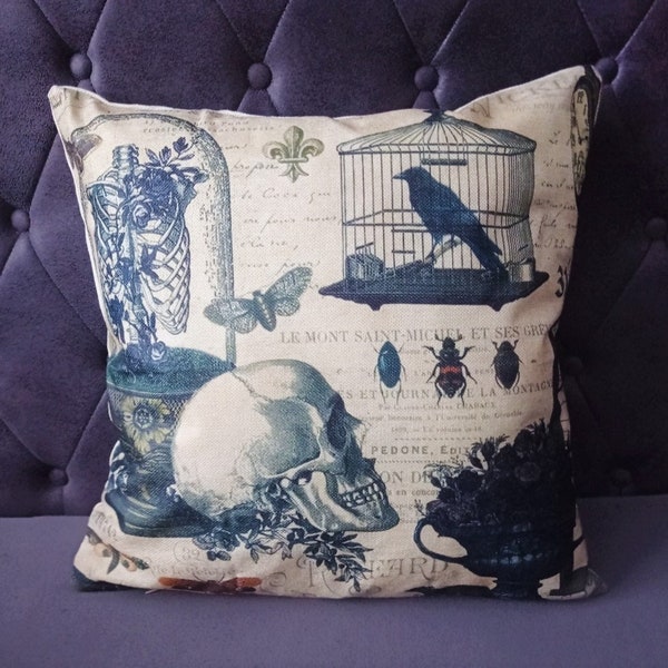 Victorian cushion cover made of linen alternative