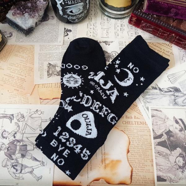 Ouija Spirit Board Gothic Overknee-Socken | Gothic | Witchy | Alternative