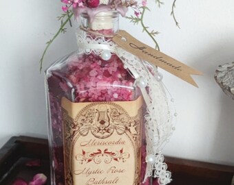 Mystic Rose Badesalz | Badezusatz | Wellness | Geschenk | Handmade | Vegan | Apothekerflasche