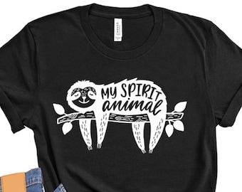 Sloth Spirit Animal Shirt, Cute Cotton Tee