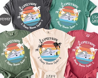 Camiseta Comfort Colors para crucero familiar 2026, camiseta para vacaciones en grupo