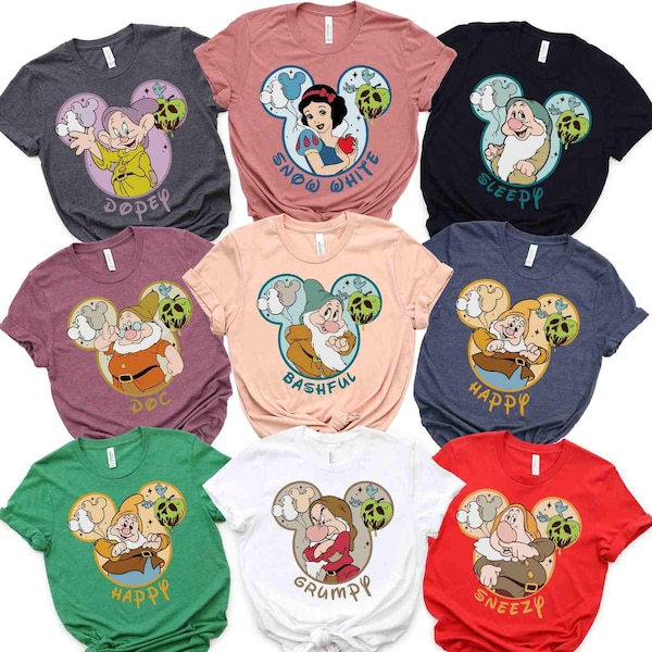 7 dwarfs shirt, Seven Dwarfs tee, Disney Group Shirts, Snow White, Disney Family Shirts, magic kingdom shirt, Disney family, 7 dwarfs