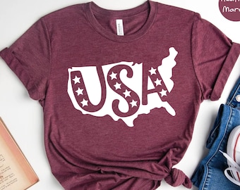 USA Map Shirt: 4th of July Patriotic Graphic Tee