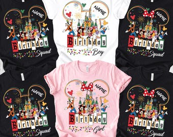 Custom Disney Christmas Birthday Shirt, Disney Birthday Boy & Girl Shirt, Birthday Squad Shirts, Birthday Family Trip Tees, Disney shirts