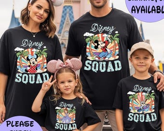 Disney Squad Characters Shirt, Custom Disney Trip Shirt, Disney Vacation Shirts, Disney Family shirts, Disney Matching T-shirt