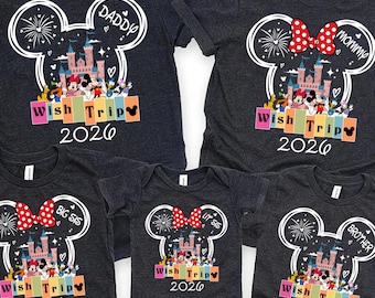 Disney Wish Trip 2026 personalization shirts, Disney 2026 Shirts, Disneyworld Shirts, Disney Vacation T-shirt,Disney Trip 2026, Disney shirt