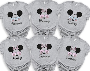 Personalized Disney Family Vacation Shirts, Matching Minnie & Mickey Tees