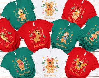 Gingerbread Disney Christmas Shirt, Disney Christmas shirt, Mickey and Friends shirt,Christmas Party shirt,Custom Disney shirt