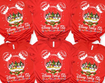 Camiseta personalizada para viaje familiar de Navidad a Disney, Camisetas para viaje familiar 2026, Camisetas personalizadas de Navidad de Disney, Camisetas familiares de Disney World 2026