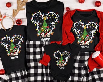 Camisetas navideñas personalizadas de Disney, camisetas navideñas, camisetas navideñas personalizadas de Disney, camisetas familiares de Disneyworld, camiseta para viaje a Disney