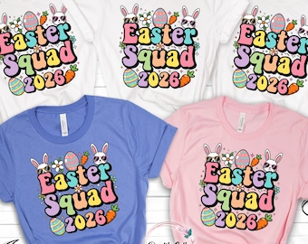 Camiseta de conejito del Escuadrón de Pascua 2026, camiseta para niños pequeños del día de Pascua