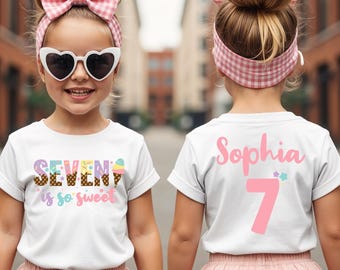 Seven is So Sweet Birthday Shirt: Personalized 7th Birthday Outfit