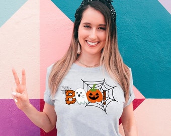 Halloween Boo Shirt, Halloween Ghost Shirt, Halloween Pumpkin Shirt, Kids Halloween Shirt, Spider Halloween Shirt, Toddler Halloween Shirt