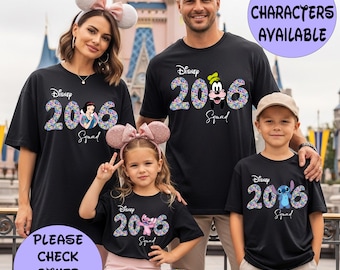 Disney 2026 Characters Squad shirt, Matching Disney shirt, Disneyland shirt, Custom Disney shirts, Disneyworld shirt, Magic kingdom shirt