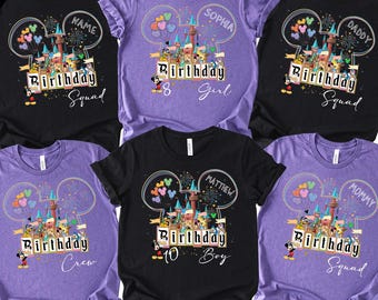 Custom Disney Birthday Shirt, Disney Birthday Boy & Girl Shirt, Birthday Squad Shirts,Birthday Family Trip Tees, Disney Birthday Party Shirt