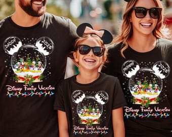 Camiseta navideña personalizada de Disney, Camisetas para vacaciones familiares 2025, Camisetas navideñas personalizadas de Disney, Camisetas familiares de Disney World 2025