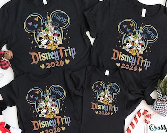 Disney trip 2026 personalized shirts, Disneyworld Shirts, Disney Vacation T-shirt, Disney Clothes, Disney Family Sweatshirt