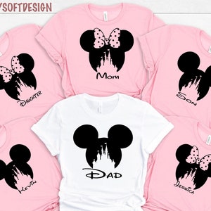 Personalized Disney Family Trip Shirts, Mickey Mouse Castle Design