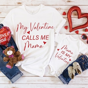 Mom and son matching valentines day shirts deals