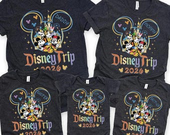 Disney 2026 Personalization Shirts, Disney Family Shirts, Disneyworld 2026 Family Shirts, Disney Vacation 2026 Trip Shirt, Disney shirt