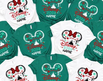Disney Christmas 2026 Squad Shirts, Christmas custom disney shirts, Disney Christmas 2026 Personalization Shirts, Disneyworld Family Shirts