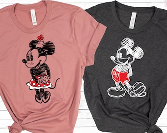 Disney Couple Shirt, Minnie and Mickey Matching Family Tee