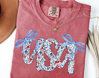 Comfort Colors USA Flag Shirt: 4th of July Patriotic Tee