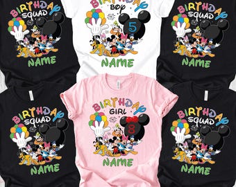 Custom name Disney Birthday Shirts, Disney Birthday Boy & Girl Shirt, Birthday Squad Shirt,Birthday Family Tees, Disney Birthday Party Shirt