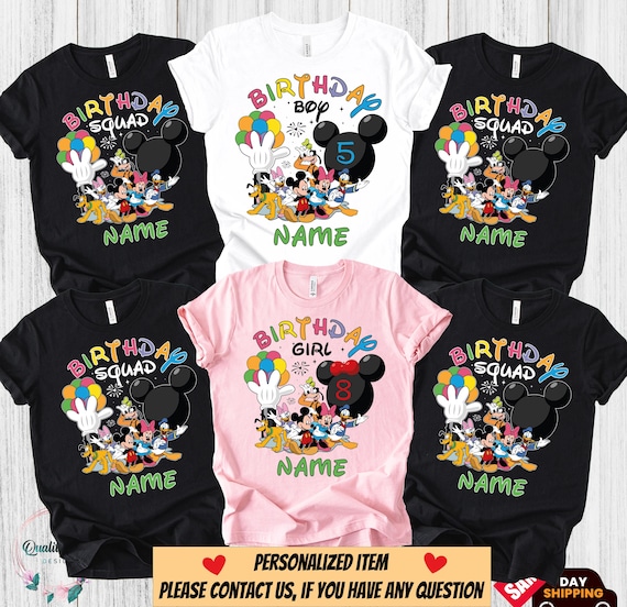 Custom name Disney Birthday Shirts, Disney Birthday Boy & Girl Shirt, Birthday Squad Shirt,Birthday Family Tees, Disney Birthday Party Shirt