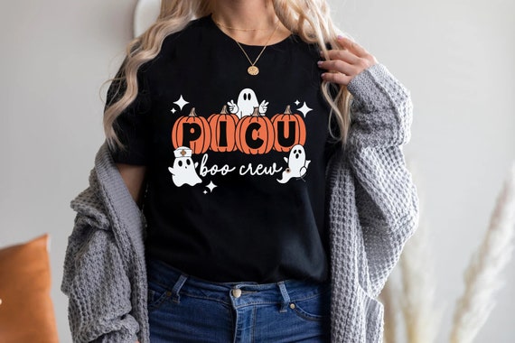 Picu Boo Crew Halloween Shirt: Spooky Nurse Fall T-Shirt