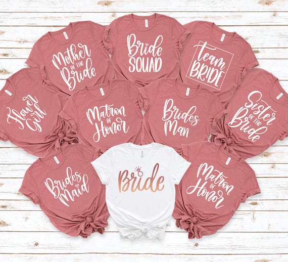 Bachelorette Party Shirts, Bride Squad, Bridesmaid, Mother, Team Bride