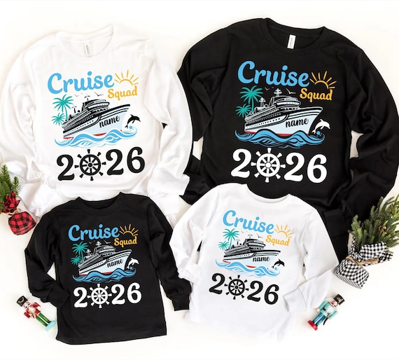 Customizable Cruise Squad 2026 Shirts, Family Vacation Matching Tees