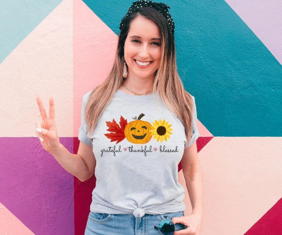 Thankful Fall T-Shirt, Retro Thanksgiving Shirt