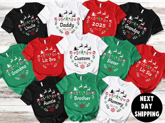 Custom Family Christmas Shirt, Matching Party Tee, Group family tees, long sleeve t-shirt