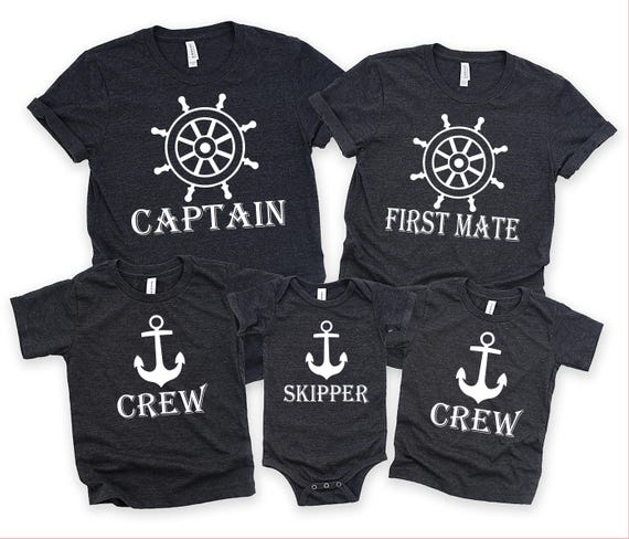 Matching Family Cruise Shirts, Captain, First Mate, Crew