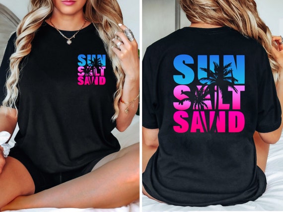 Sun Sand Salt Beach Shirt, Summer shirt, Trendy Beach Shirts for Women, Summer Vacation Shirts, Womens Oversized Beach Shirt
