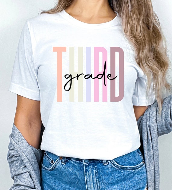 Third Grade Teacher Shirt: Cotton Blend, Soft Jersey