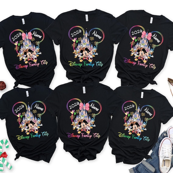 Custom Disney Trip 2026 shirt, Minnie and Mickey shirts, Family Vacation 2026 Shirts, Disney world 2026 Shirt, Disneyland Shirts