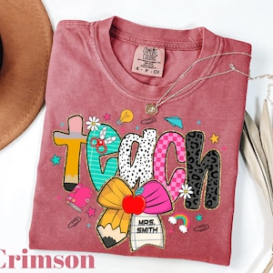 Comfort Colors® Custom Teacher Shirt, Teacher Team Shirts, Personalized School Tshirt, Teacher Gift, Customized Name Teacher Shirt Gifts