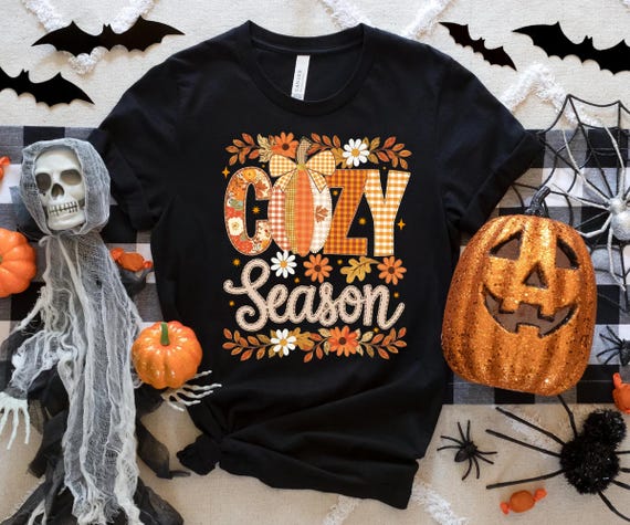 Cozy Season Shirt: Pumpkin Fall Outfit - Bella Canvas Cotton Blend