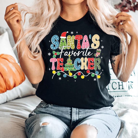 Santa's Favorite Teacher Christmas T-Shirt