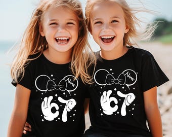 6-7 Disney Matching Shirts,Funny Mickey Friends 6 7 Shirt, 6 7 Disneyland Kids T-Shirt, Toddler Mickey and Minnie tees, Minnie 6 7 shirt, 67