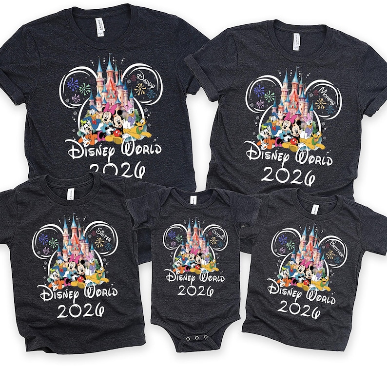 Custom Disneyworld 2026 Family Trip Shirt, Matching Vacation Tee image 1