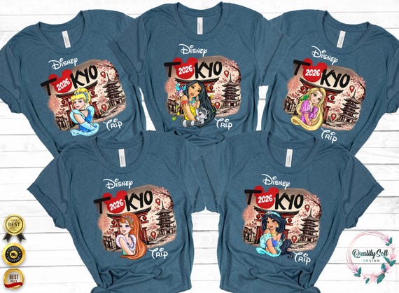 Disney Tokyo All Princess characters trip shirt, Disney Princess Shirt, Disneyland princess shirts, Disney tokyo Shirt, Disney trip shirts