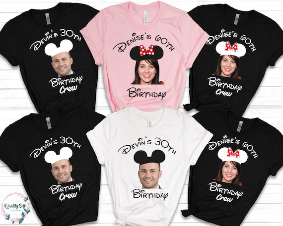 Custom birthday shirts, Disney Birthday Photo Shirt, Birthday Crew Shirts, Disney Birthday Trip, Birthday Matching shirts, Custom Face Shirt