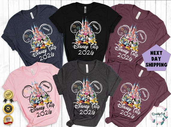 Disney shirts 2026 Personalization tees, Disney Family Shirts, Disneyworld 2026 Family Shirts, Disney 2026 Trip Shirt, magical trip shirt