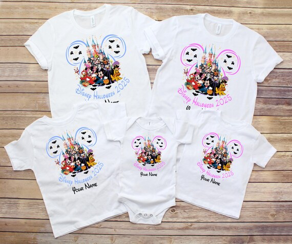 Custom Disney Halloween 2025 Family Trip Shirt,Personalized Disneyland T-shirt,Disney World Shirt,Disney Shirt,Disney Trip 2025,Custom shirt