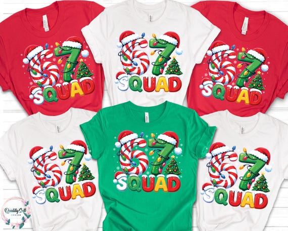 6 7 Christmas Squad Shirt, Kids Xmas Gift, Christmas Sweatshirt
